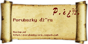 Porubszky Örs névjegykártya